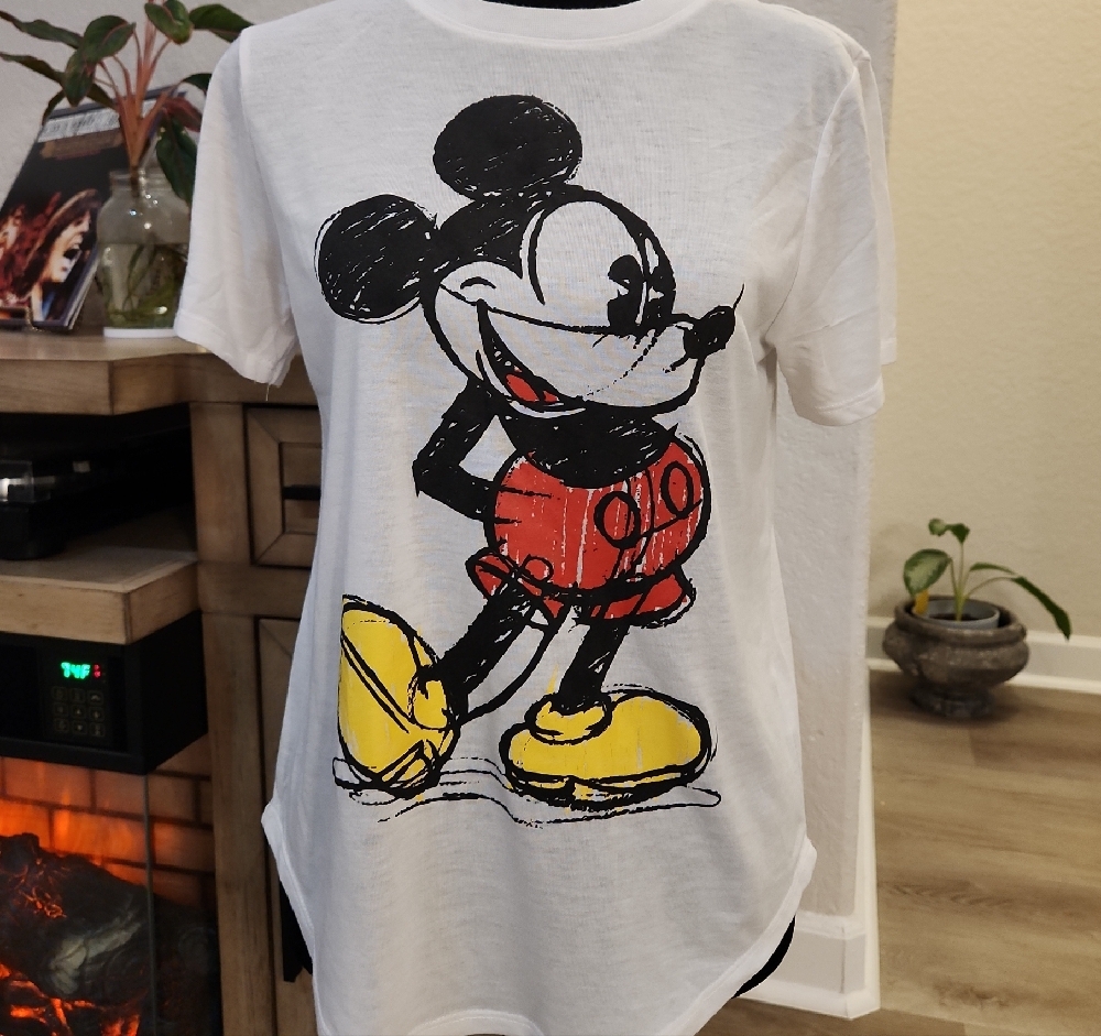 Disney Mickey Mouse Graphic Tee - White, Black, Red, Yellow